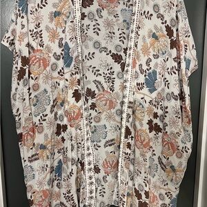LOFT Floral Print Kimono size XS/S viscous floral print
